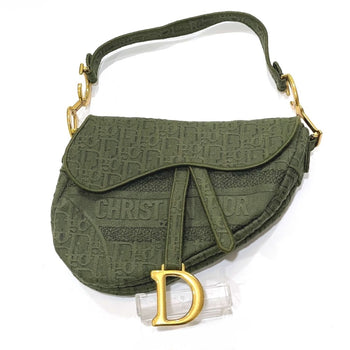 Christian Dior Oblique Saddle Embroidered Saddle Bag Shoulder Handbag Canvas