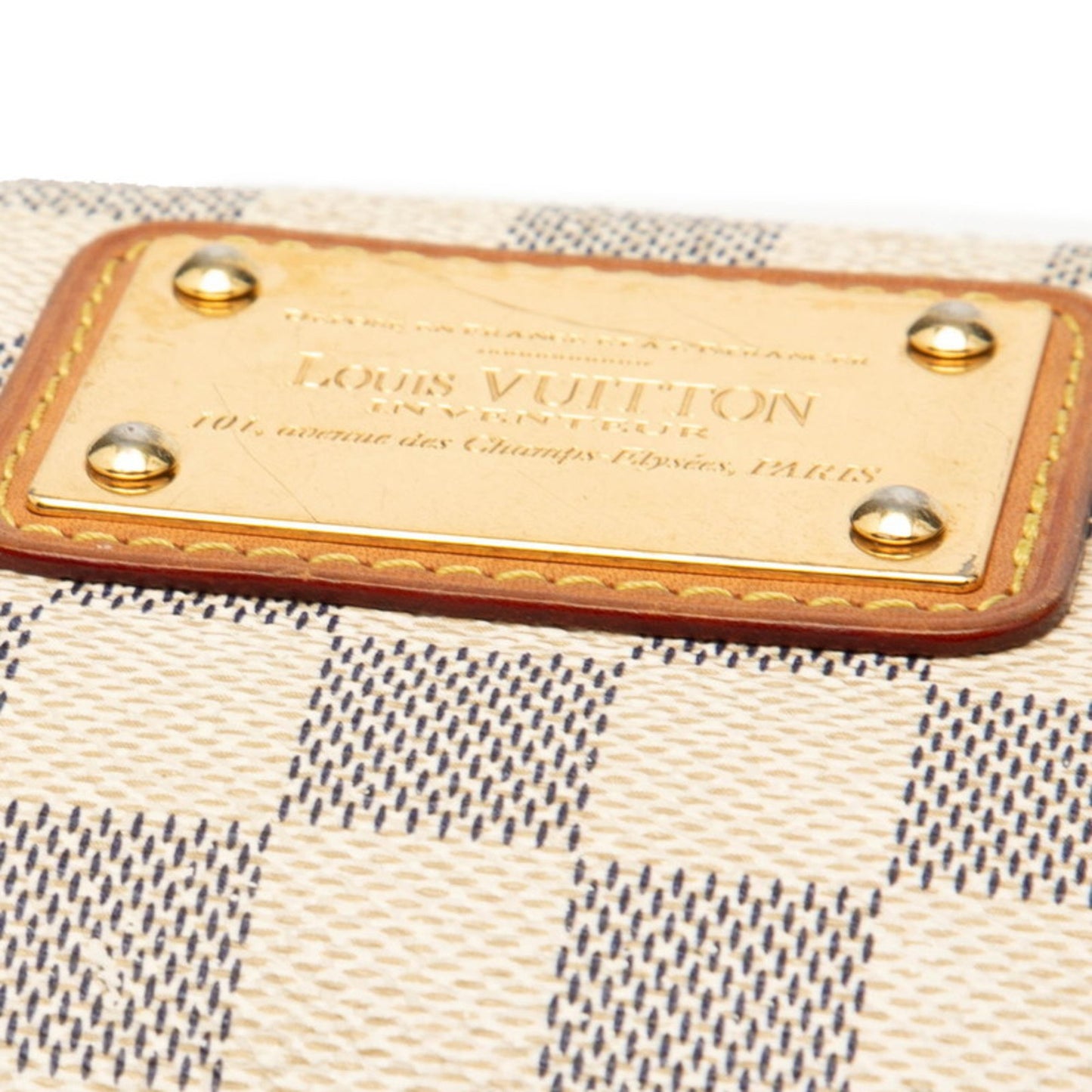 Louis Vuitton Damier Azur Eva Chain Shoulder Bag N55214 White Leather