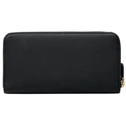 Prada Saffiano Black Long Wallet (1Ml506) For Men And Women