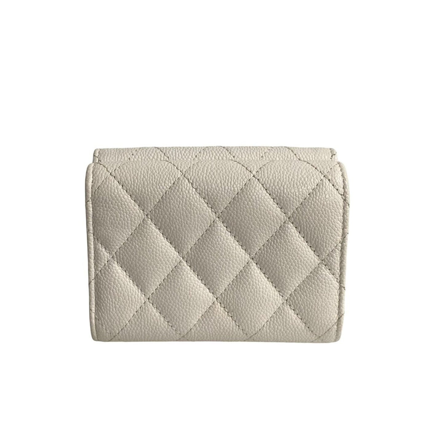 Chanel Matelasse Coco Mark Leather And Caviar Skin Tri-Fold Wallet