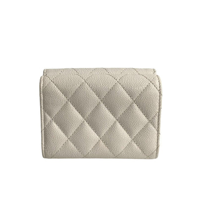 Chanel Matelasse Coco Mark Leather And Caviar Skin Tri-Fold Wallet