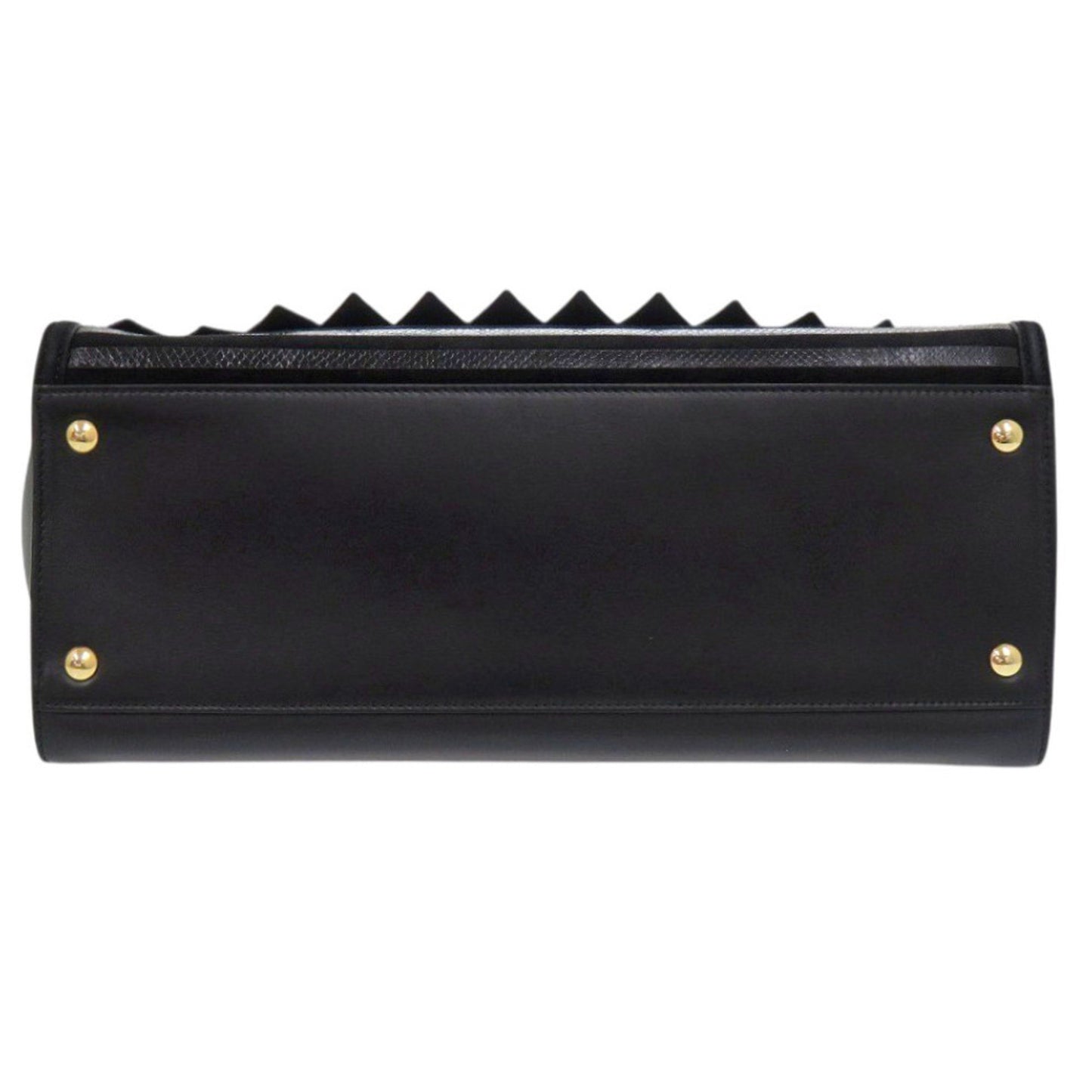 Salvatore Ferragamo Gancini Leather Black Handbag 1248