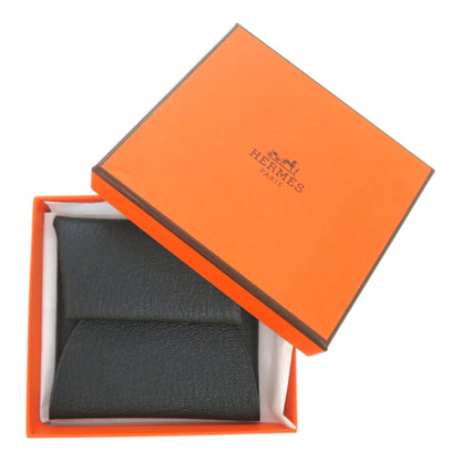 Like New Herms Bastia Verso Chevre Blue Ocean W Stamp (Made In 2024) Coin Case Wallet 1387 Hermes