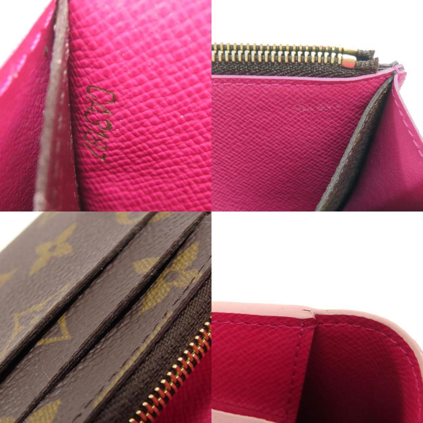 Louis Vuitton M64202 Portefeuille Emily Flower Long Wallet In Monogram Canvas
