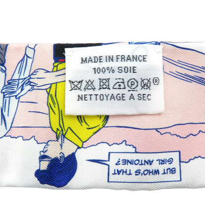 Hermes Twilly Wow 063463S American Comic Pattern Silk Grease Rose Veil Multicolor Scarf Muffler