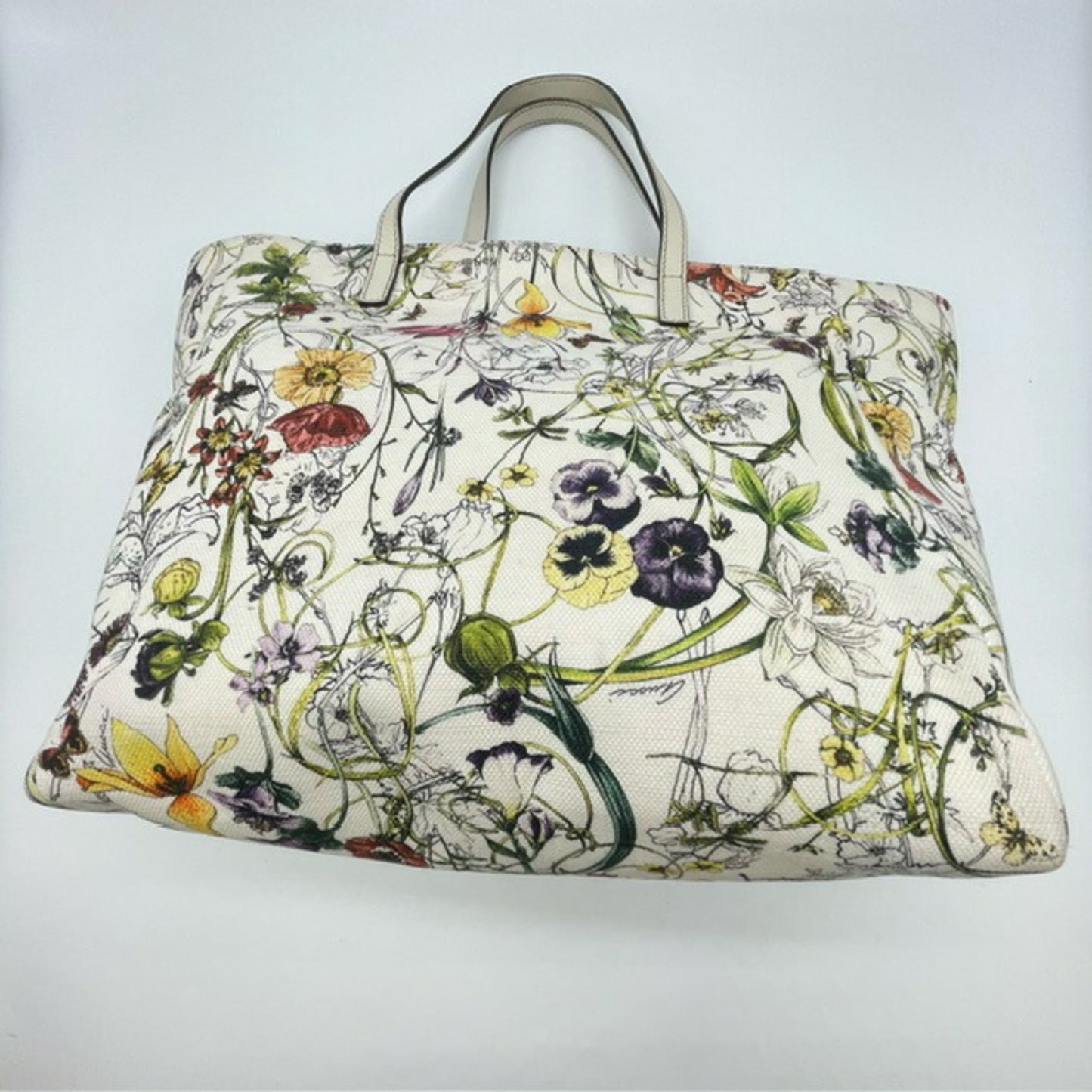 Gucci 282439 Flora Tote Bag Handbag In White