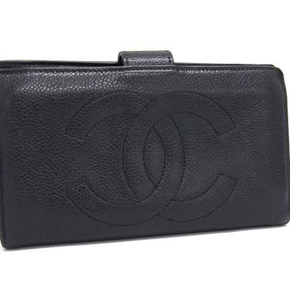 Chanel Coco Mark Wallet A13498 Black Caviar Leather