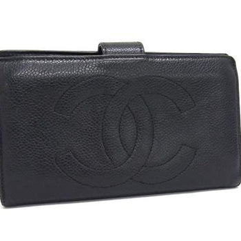 Chanel Coco Mark Wallet A13498 Black Caviar Leather