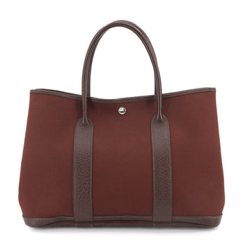 Hermes Herms Garden Pm Tote Bag In Toile Officier Leather