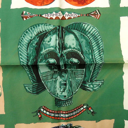 Hermes Herms Carr 90 Persona Silk Scarf Muffler In Green