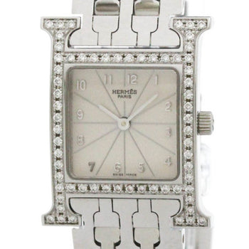 Hermes H Watch Diamond Steel Quartz