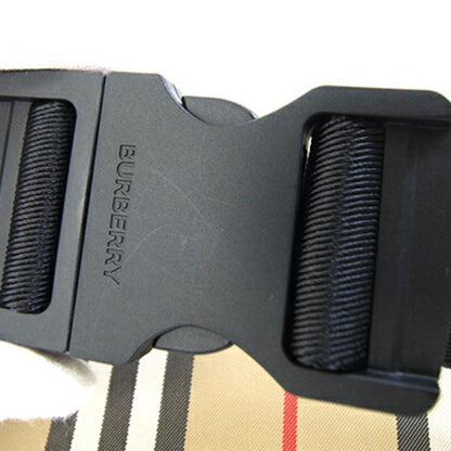 Burberry Body Bag 8014715 Beige Black Nylon Leather Check Belt Waist Burberry