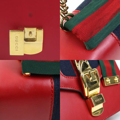 Gucci Shoulder Bag Sylvie Leather Red
