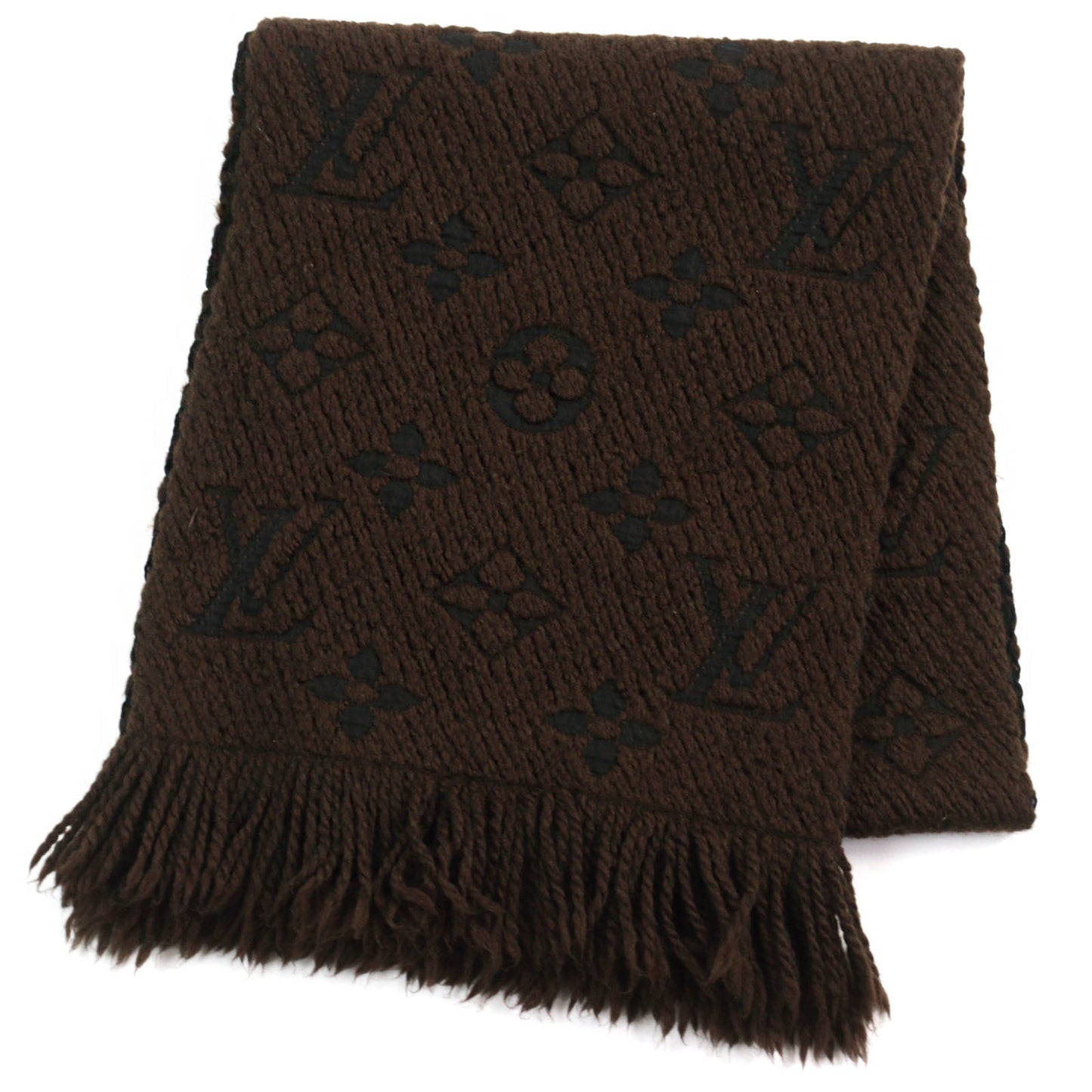 Louis Vuitton 413287 Echarpe Logomania Silk Blend Monogram Fringed Scarf