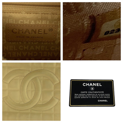 Chanel Vintage Chocolate Bar Coco Mark Beige Lambskin Shoulder Bag With Gold Hardware