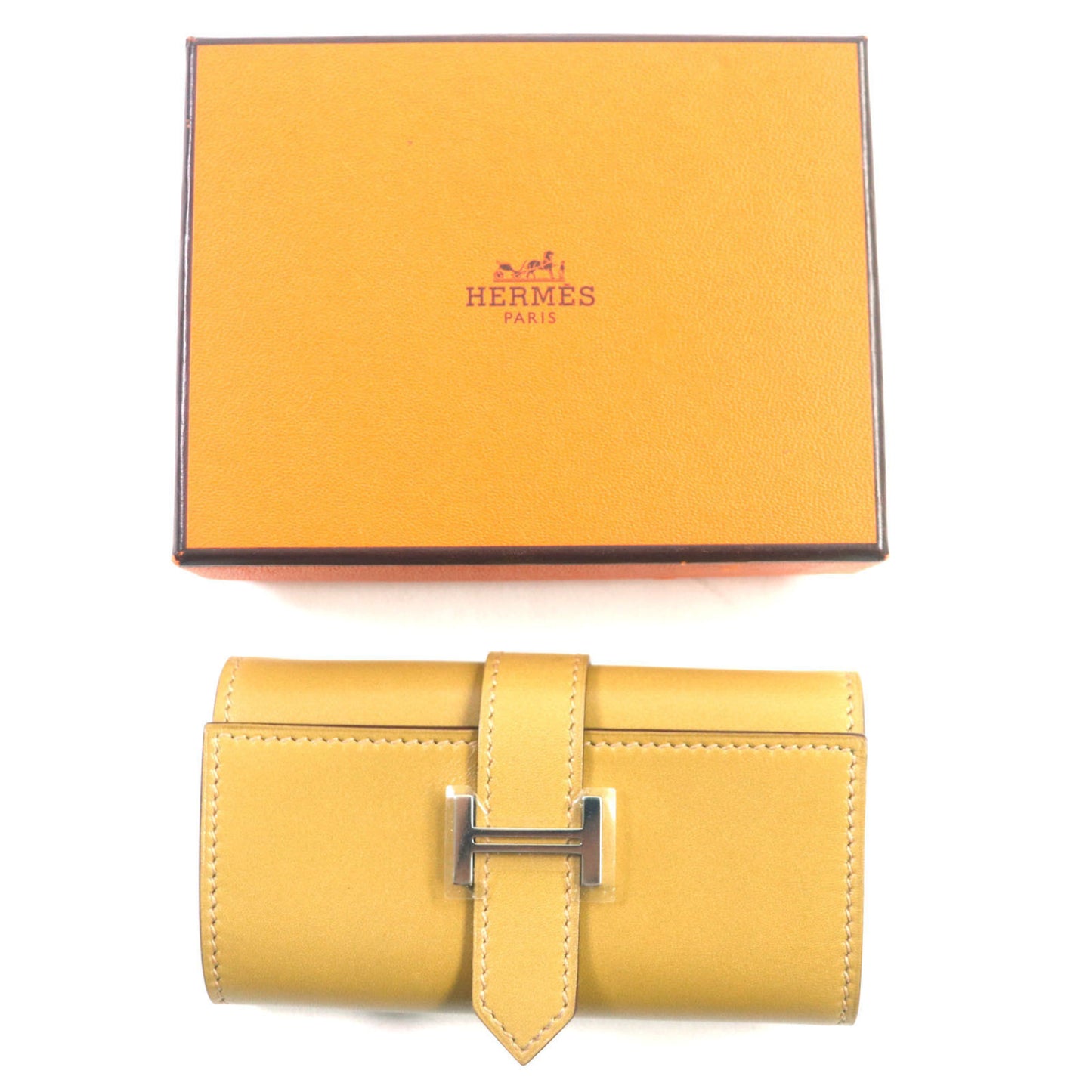 Hermes Bearn Craft 6-Ring Box Calf Leather Key Case With Silver Hardware