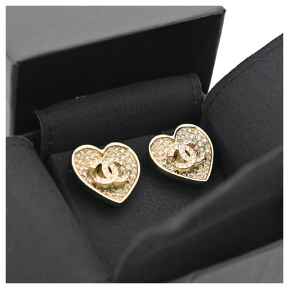 Chanel Coco Mark Earrings In Black Gold