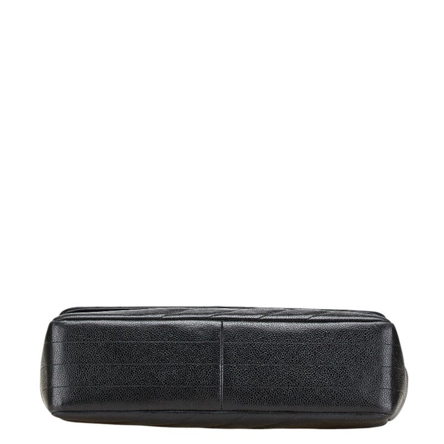 Chanel Coco Mark Bias Stitch Chain Shoulder Bag In Black Caviar Leather