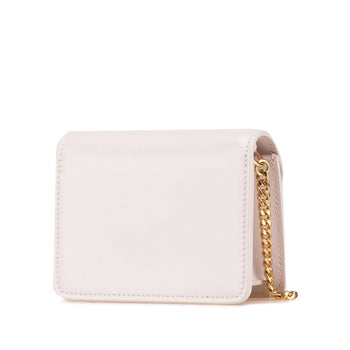 Celine Triomphe Chain Shoulder Bag In Pink Leather