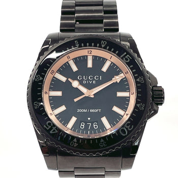 Gucci Dive Ya136213 Watch Stainless Steel/Stainless Steel Black Quartz Dial