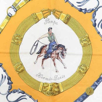 Hermes Hermes Scarf/Muffler Carre 90 Silk Yellow Multicolor