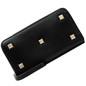 Salvatore Ferragamo Round Long Wallet Ec-23664 In Black