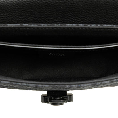 Christian Dior Dior Trotter Saddle Shoulder Bag 2Adc35Yks Black Canvas Leather