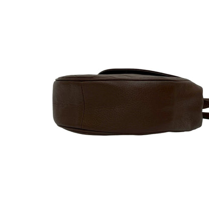 Yves Saint Laurent Ysl Logo Leather Shoulder Bag/Pochette In Brown