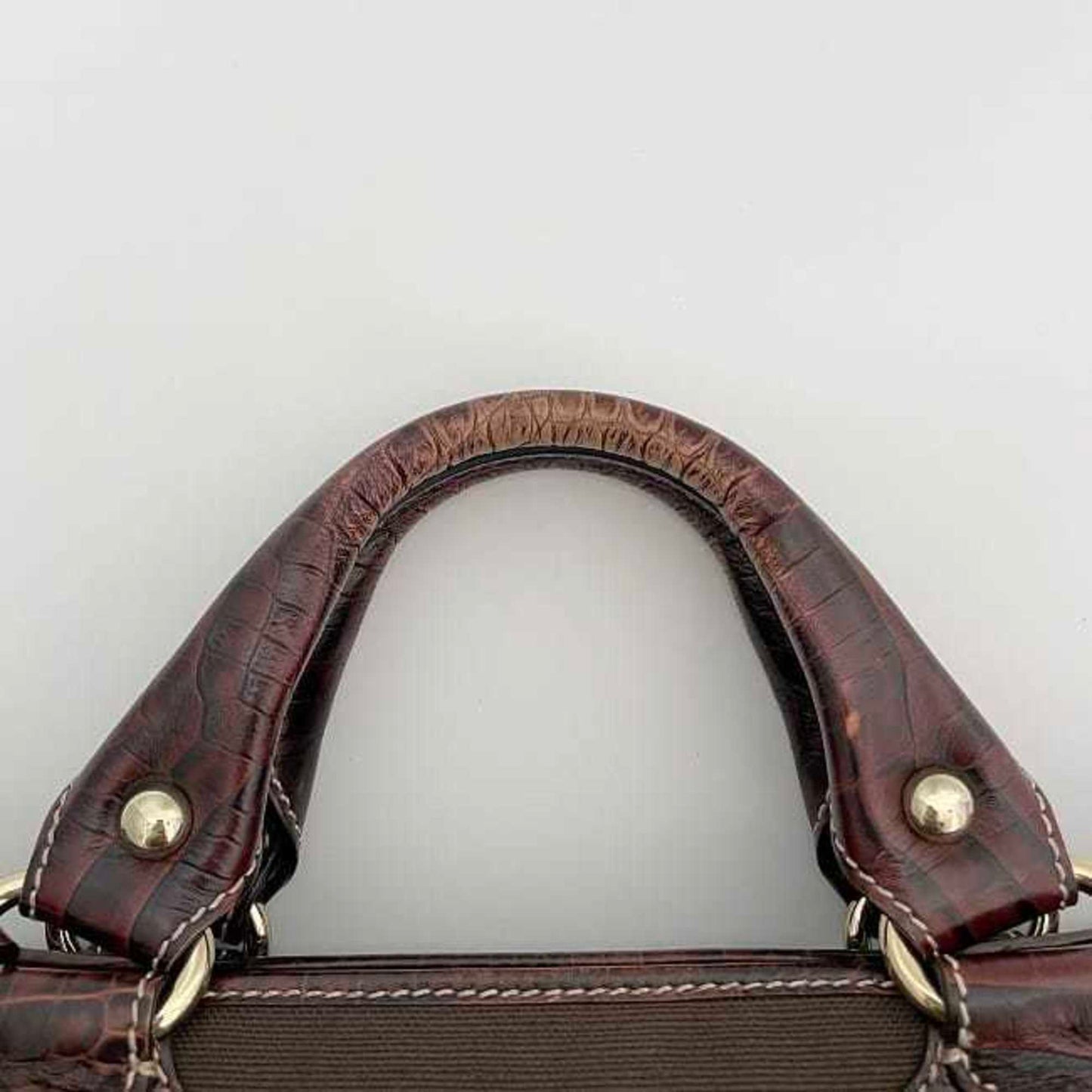 Celine Handbag Boogie Bag Ec-23439 Brown Leather Jacquard Canvas Wc-St-0047 Celine Tote