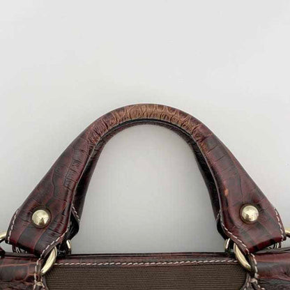 Celine Handbag Boogie Bag Ec-23439 Brown Leather Jacquard Canvas Wc-St-0047 Celine Tote