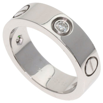 Cartier Love Ring 3P Diamond #52 18K White Gold