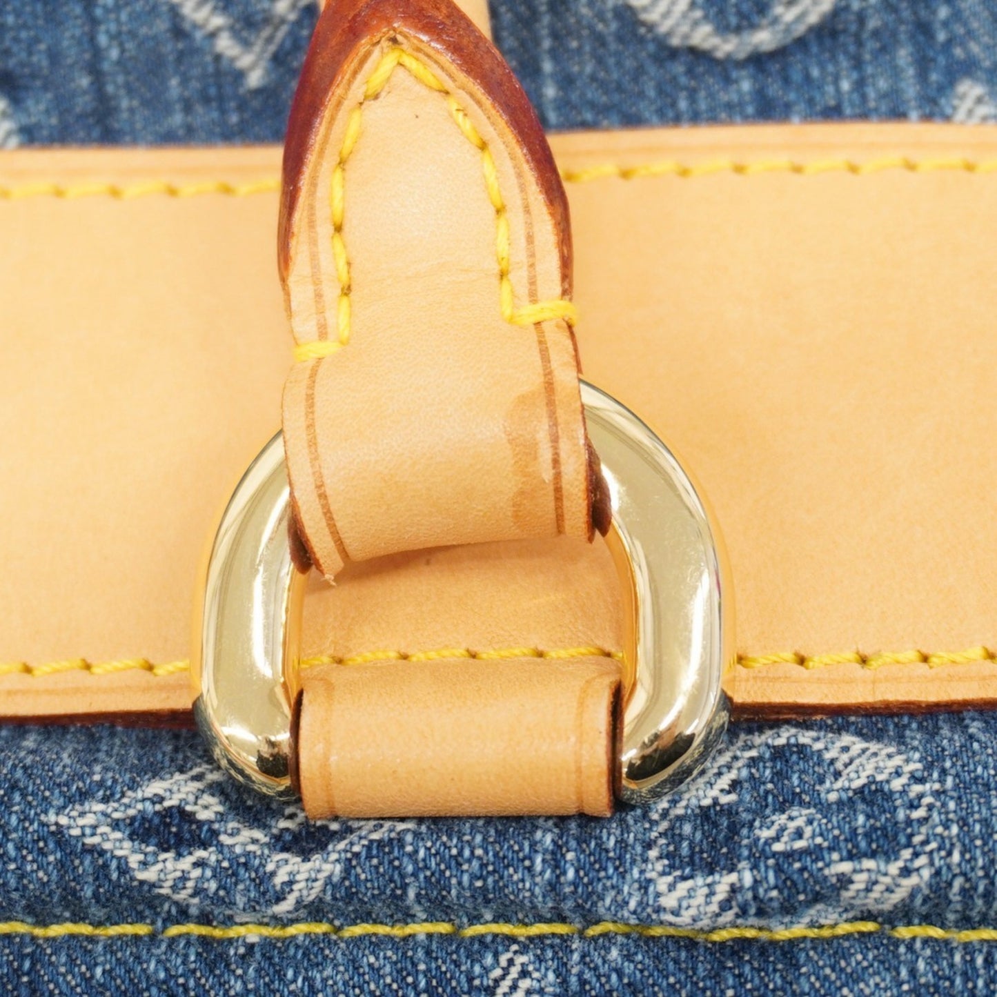 Louis Vuitton Monogram Denim Flat Shopper Tote Bag M95018 Blue