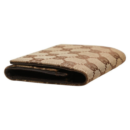 Gucci Gg Canvas Business Card Case/Card Case/Pass Case 120965 Beige Brown Leather