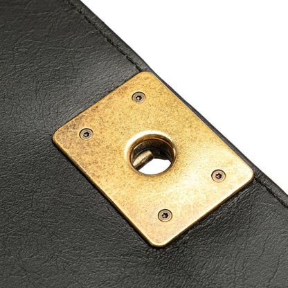 Chanel Coco Mark Boy 25 Crossbody Chain Shoulder Bag In Black Lambskin