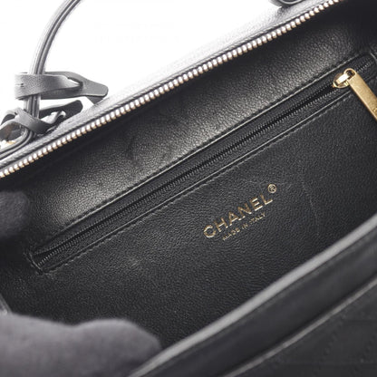 Chanel Cc Filigree Matelasse Vanity Shoulder Bag In Calfskin Leather