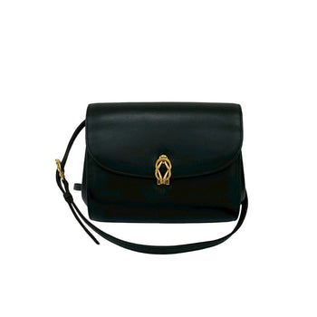 Gucci Old Gucci Vintage Calf Leather Mini Shoulder Bag/Pochette/Sacoche Black 16547