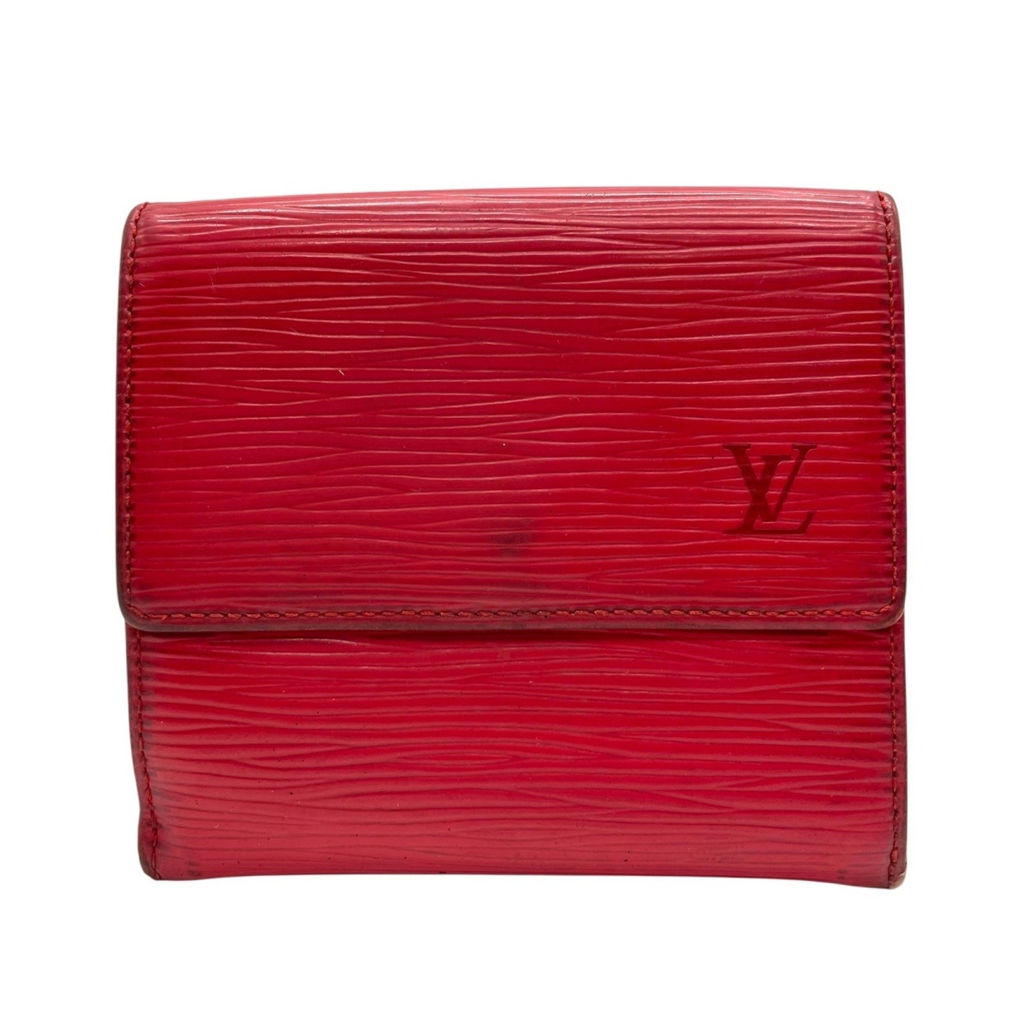 Louis Vuitton Louis Vuitton Tri-Fold Wallet Epi Leather Porte Monnaie Bi-E Carte Credit M63487 Red