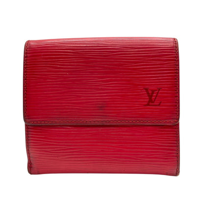 Louis Vuitton Louis Vuitton Tri-Fold Wallet Epi Leather Porte Monnaie Bi-E Carte Credit M63487 Red