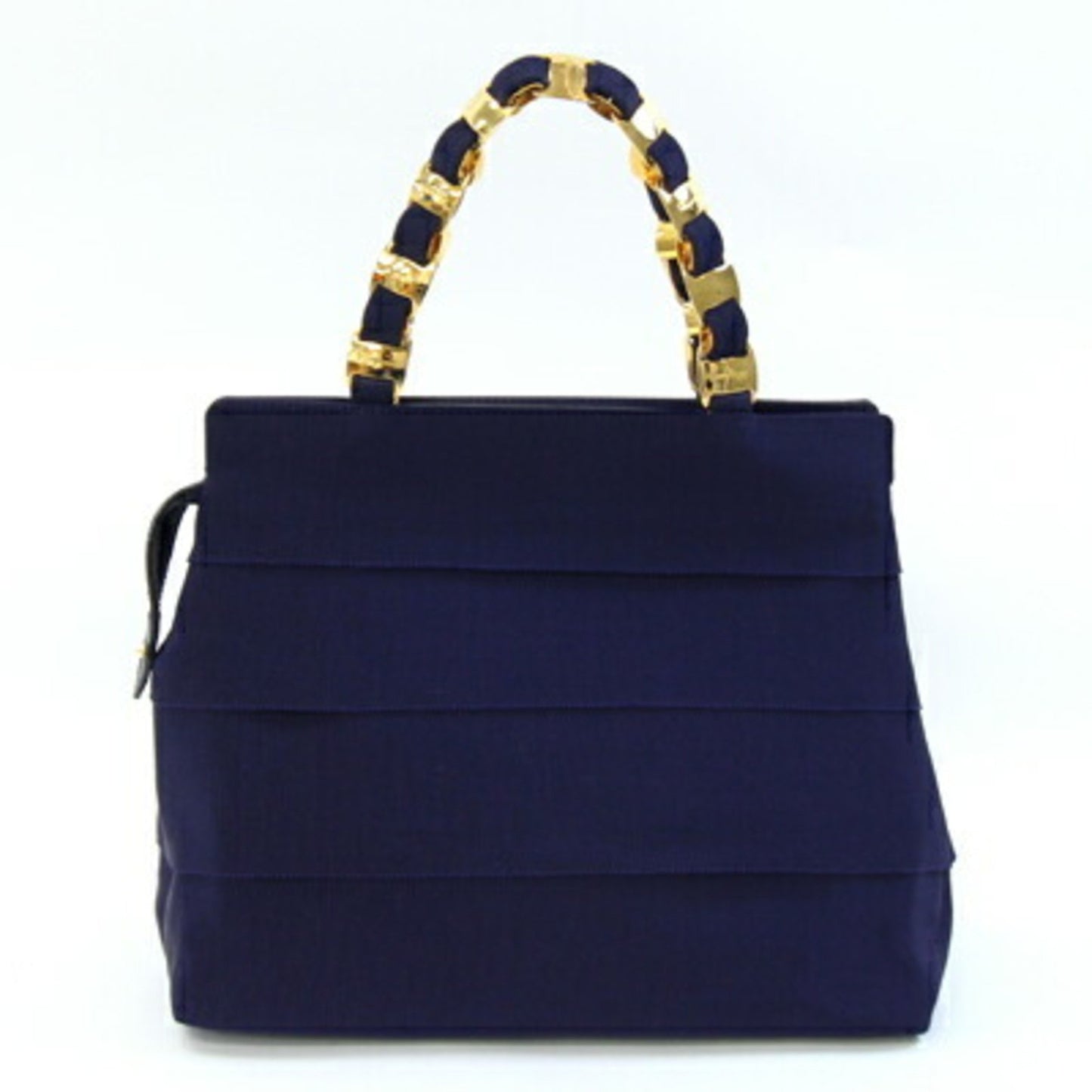 Salvatore Ferragamo Vara 21 5251 Handbag In Navy Blue Canvas