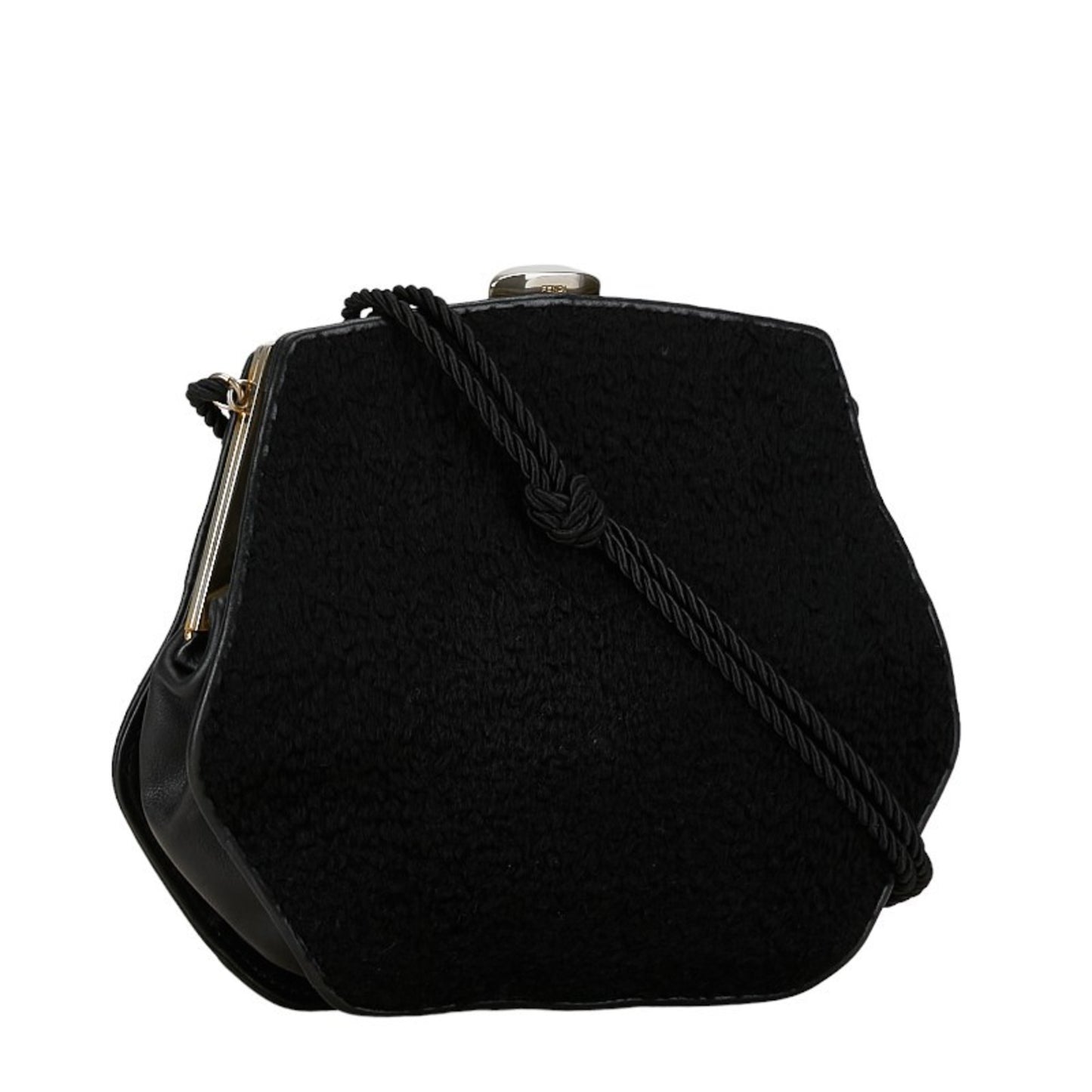 Fendi Shoulder Bag Black Sheepskin
