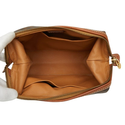Celine Macadam Pouch Brown Leather