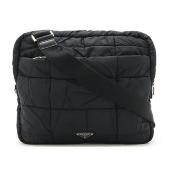 Prada Prada Shoulder Bag Quilted Wrinkled Nylon Nero Black Va0720