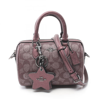Coach Coach Signature Rowan Handbag Bag Coated Canvas Leather