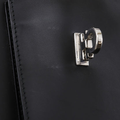 Salvatore Ferragamo Gancini Shoulder Bag Ab-21 0169 In Black Calfskin