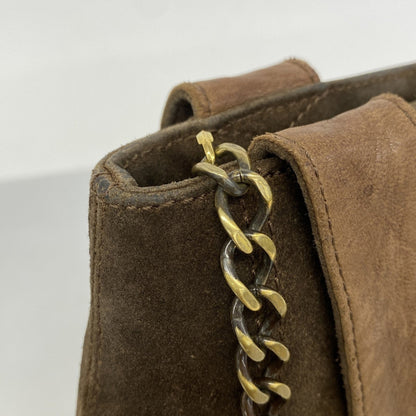 Chanel Shoulder Bag Suede Brown