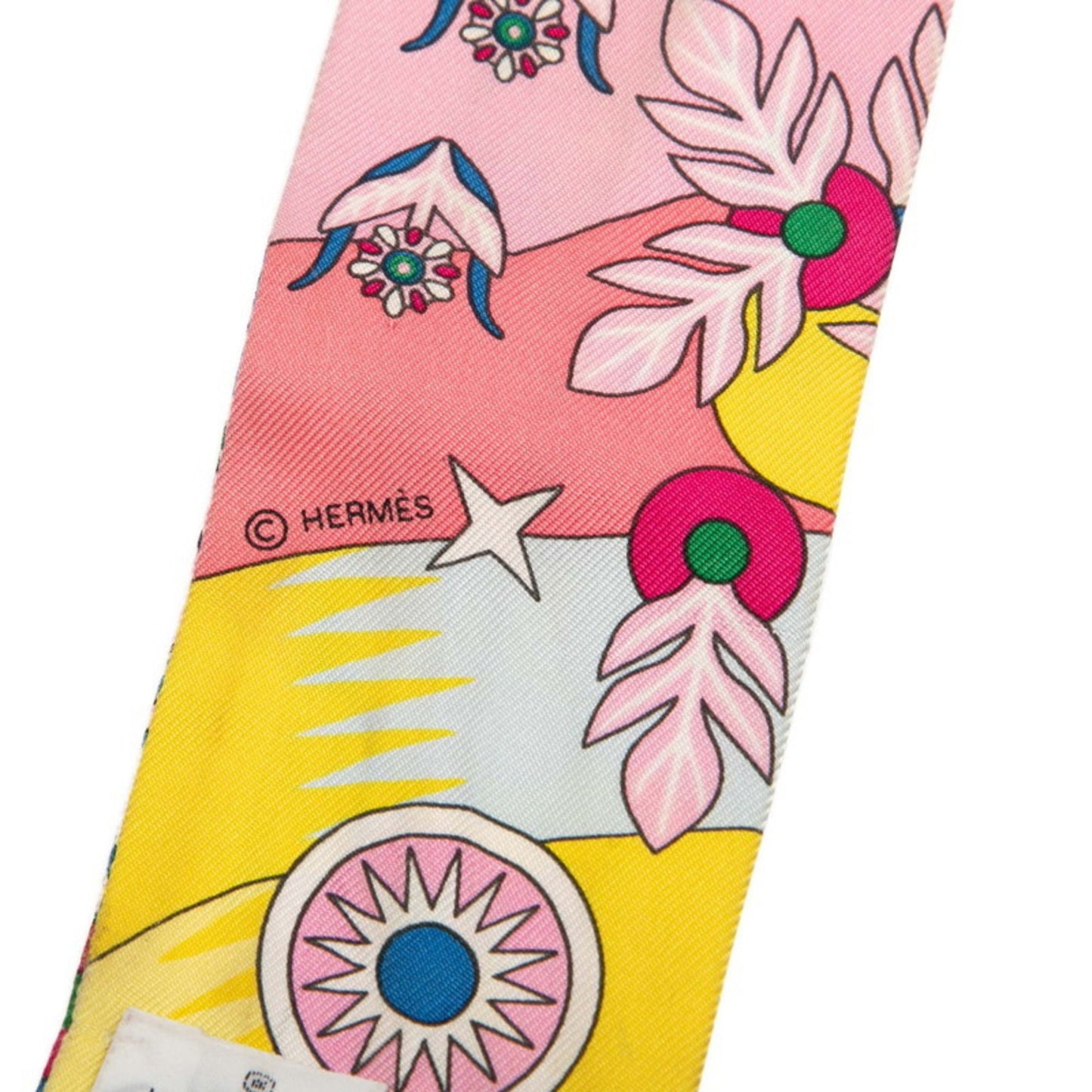 Hermes Herms Twilly "La Source De Pegase" Scarf/Muffler In Pink