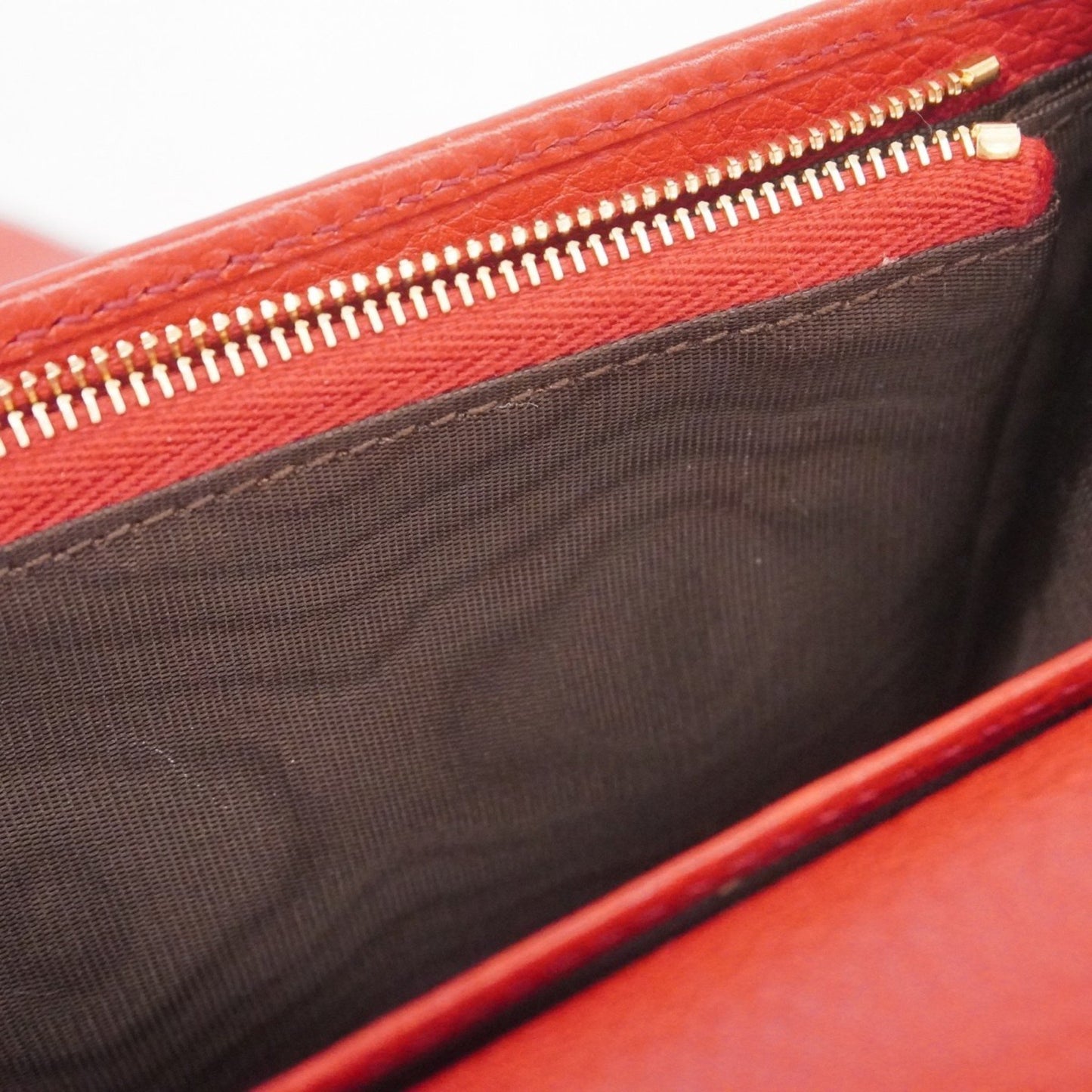 Gucci Interlocking G Shoulder Wallet 598211 Leather Red Champagne