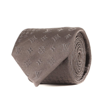 Louis Vuitton Men'S Damier Mix Monogram Silk Cravate Tie In Charcoal