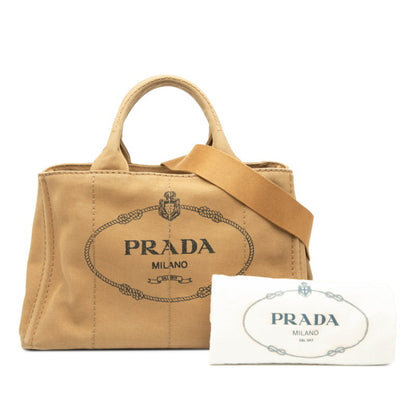 Prada Canapa Corda Tote Bag/Shoulder Bag With Triangle Logo Plate