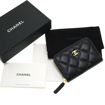 Chanel Round Zip Coin Case Lambskin Black G Hardware 0059Chanel 6A0059Pi5